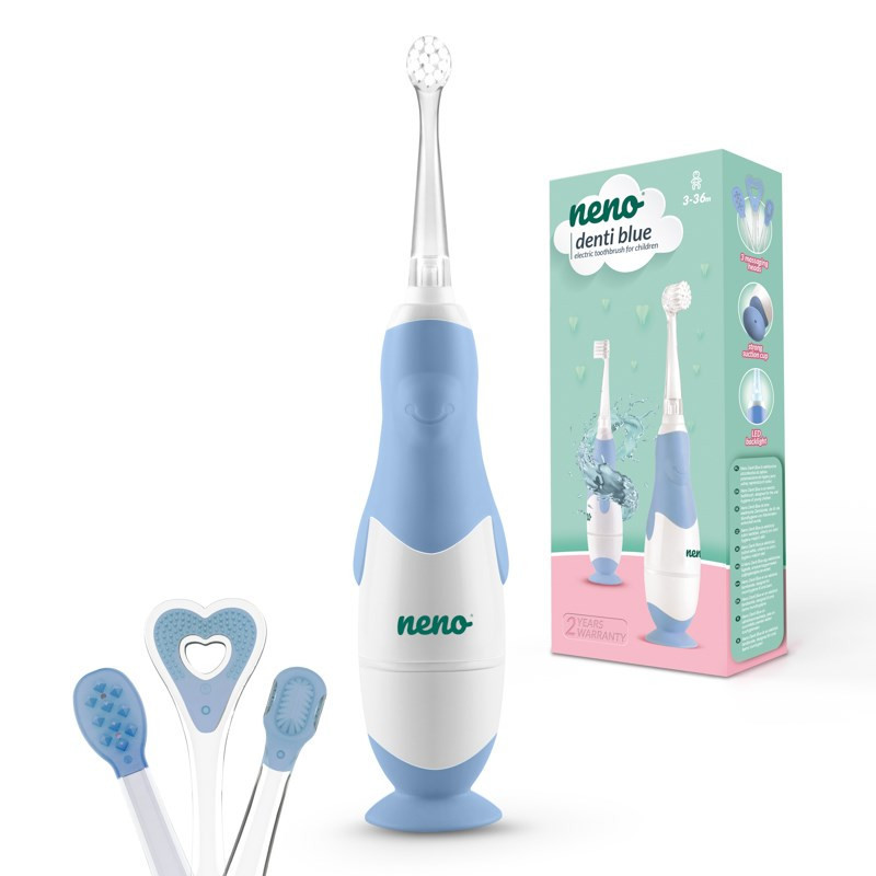 Elektrinis Dantų Šepetėlis - Neno Denti Blue Vibrating 3 Režimai Laikmatis AAA Baterijos