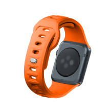 3mk silikoninis laikrodžio dirželis, skirtas Apple Watch 42/44/45/49 mm – oranžinis