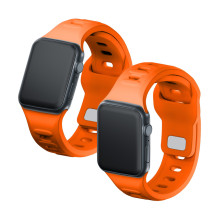 3mk silikoninis laikrodžio dirželis, skirtas Apple Watch 42/44/45/49 mm – oranžinis