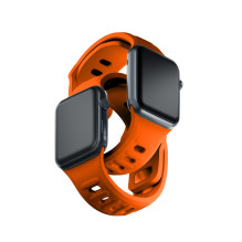 3mk silikoninis laikrodžio dirželis, skirtas Apple Watch 42/44/45/49 mm – oranžinis