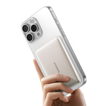 Baseus PicoGo AM41 Ultra-Slim 5000mAh 20W MagSafe Compatible Power Bank with Bases Simple USB-C 60W 30cm Cable - Titaniu