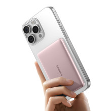 Baseus PicoGo AM41 5000mAh 20W Ultra-Slim Power Bank MagSafe Compatible with Baseus Simple USB-C 60W 30cm Cable - Pink
