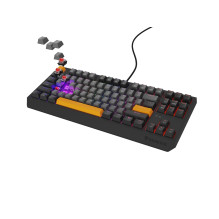 GENESIS Thor 230 TKL keyboard Gaming USB QWERTY Black, Grey, Orange