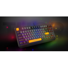 GENESIS Thor 230 TKL keyboard Gaming USB QWERTY Black, Grey, Orange