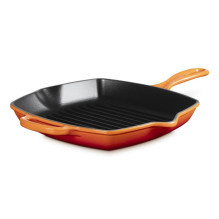 Virtuvės Indai - Le Creuset Signature Kvadratinė Grilio Keptuvė 26cm Indukcinė Indaplovėje Saugoma Raudona