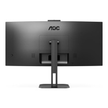 Monitorius - AOC CU34V5CW 34", Lenktas, VA WQHD, 100Hz, USB-C, Kamera, Juodas