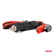 Cigarette lighter socket adapter with alligator clip output 12V 24V 60cm AMIO-03802