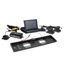 TFT02 4.3' parkavimo jutiklių komplektas su HD-402-LED kamera, 4 jutikliais, juodas, sunkvežimiui