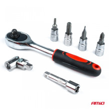 Zestaw narzędzi kluczy nasadowych klucze nasadowe AMIO-03136