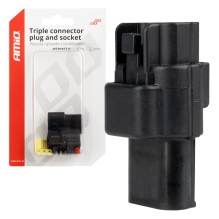 Vandeniui atsparių elektros jungčių rinkinys 3 kontaktų 2,2 mm AMIO-04347