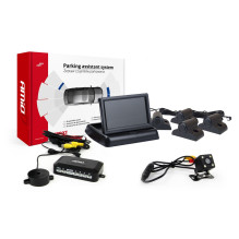 TFT02 4,3' parkavimo jutiklių komplektas su HD-315-LED kamera, 4 jutikliais, juodas, sunkvežimiui