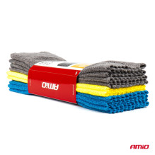 Set of microfiber cloths, soft towels, 12 pcs., 35x35 cm, 250 g, AMIO-03971