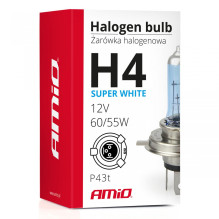 Halogeninė lemputė H4 12V 60/55W UV filtras (E8) Super White AMIO-01269
