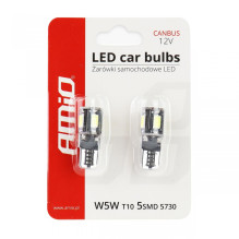 LED CANBUS Bulbs 5SMD 5730 T10 W5W White AMIO-01628