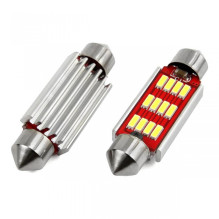 LED lemputės CANBUS 4014 12SMD Festoon C5W C10W C3W 41mm baltos 12V 24V AMIO-01291