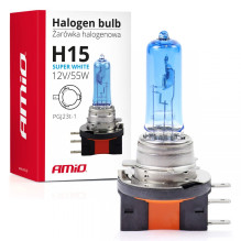 Halogeninė lemputė H15 12V 55W itin balta AMIO-01492