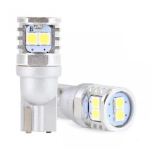 LED lemputės CANBUS 3030 6SMD T10 W5W W10W baltos 12V 24V AMIO-02801