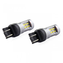 LED lemputės CANBUS 3030 24SMD T20 7443 W21 / 5W baltos 12V 24V AMIO-02126