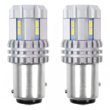 LED lemputės CANBUS 3020 22SMD UltraBright 1157 BAY15D P21 / 5W Baltos 12V 24V AMIO-02450