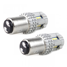 LED lemputės CANBUS 3020 22SMD UltraBright 1157 BAY15D P21 / 5W Baltos 12V 24V AMIO-02450