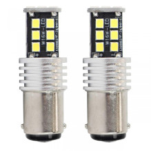 LED lemputės CANBUS 2835 15SMD 1157 BAY15D P21 / 5W baltos 12V 24V AMIO-01641