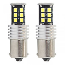 LED lemputės CANBUS 2835 15SMD 1156 BA15S P21W R10W R5W baltos 12V 24V AMIO-01293
