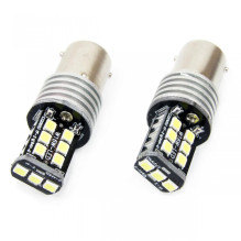 LED lemputės CANBUS 2835 15SMD 1156 BA15S P21W R10W R5W baltos 12V 24V AMIO-01293
