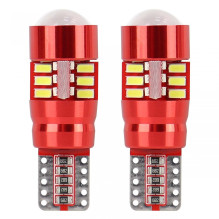 LED lemputės CANBUS 27SMD 3014 T10e W5W baltos 12V 24V AMIO-01446
