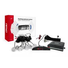 Zestaw czujników parkowania cofania LED 8 sensorów srebrne AMIO-01598