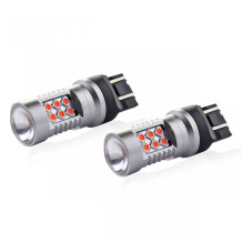 LED CANBUS Bulbs 24SMD T20 WR21 / 5W Red Red 12V 24V AMIO-02581