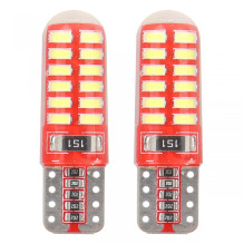 LED lemputės CANBUS 24SMD 3014 T10e W5W SILCA baltos 12V AMIO-01444