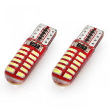 LED Bulbs CANBUS 24SMD 3014 T10e W5W SILCA White 12V AMIO-01444