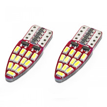 LED CANBUS lemputės 24SMD 3014 T10e W5W šoninės baltos 12V AMIO-01285