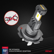 LED car bulbs HYBRID series H7 H18 6000K Canbus 60W AMIO-04115