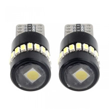 LED lemputės CANBUS 18SMD 3014 + 1SMD 1SMD T10 W5W baltos 12V 24V AMIO-02446