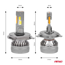 LED Car Bulbs HP Series Full Canbus H4 / H19 12V 24V 6500K AMIO-03673