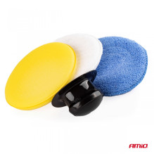 Zestaw gąbek czyszczących gąbki polerskie 3 x 125 mm AMIO-02904