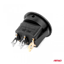 Włącznik przełącznik okrągły z żółtym podświetleniem AMIO-03085
