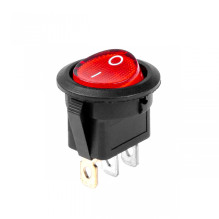 Włącznik przełącznik okrągły z czerwonym podświetleniem AMIO-03086