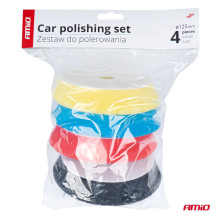 Polishing set, polishing sponges, 4 pcs., 125 mm / 150 mm AMIO-03711
