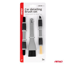 Car cosmetics kit, auto detailing, brushes, 3 pieces, AMIO-04033