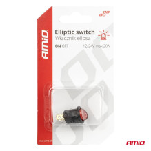 Włącznik przełącznik czerwonym owalny 12V 230V podświetlany BU01 AMIO-03612