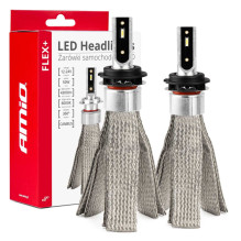 LED automobilių lemputės FLEX+ serijos H7-6 12V 24V 6000K Canbus AMIO-03662