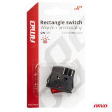 Włącznik czerwonym prostokątny 12V 230V podświetlany BU02 AMIO-03613