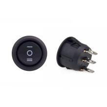 Włącznik czarny okrągły 12 / 230V BU03 AMIO-02463