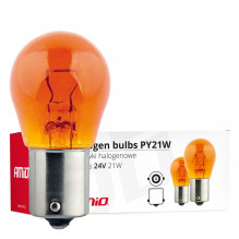 Halogeninės lemputės PY21W BA15s 24V 21W AMBER 10 vnt. (E8) AMIO-01005