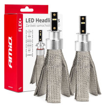 LED automobilių lemputės FLEX+ serijos H3 6000K 12V 24V Canbus AMIO-03656