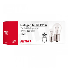Halogeninės lemputės P21W BA15s 12V 10 vnt. (E8) AMIO-01491