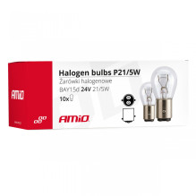 Halogen bulbs P21 / 5W BAY15D 24V 21W / 5W 10 pcs. (E4) AMIO-01007