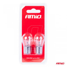Halogeninės lemputės P21 / 5W BAY15D 12V 2 vnt. blisteryje AMIO-03353 Halogeninės lemputės P21 / 5W BAY15D 12V 2 vnt. blisteryje AMIO-03353